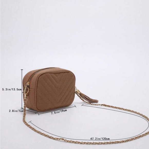 Luxe Vegan Leather Small chain crossbody shoulder bag - Picture 11 of 16